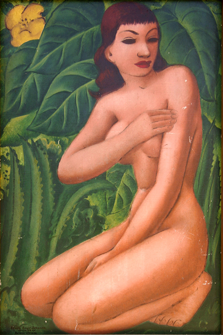 Nude Woman in Tropical Landscape UF