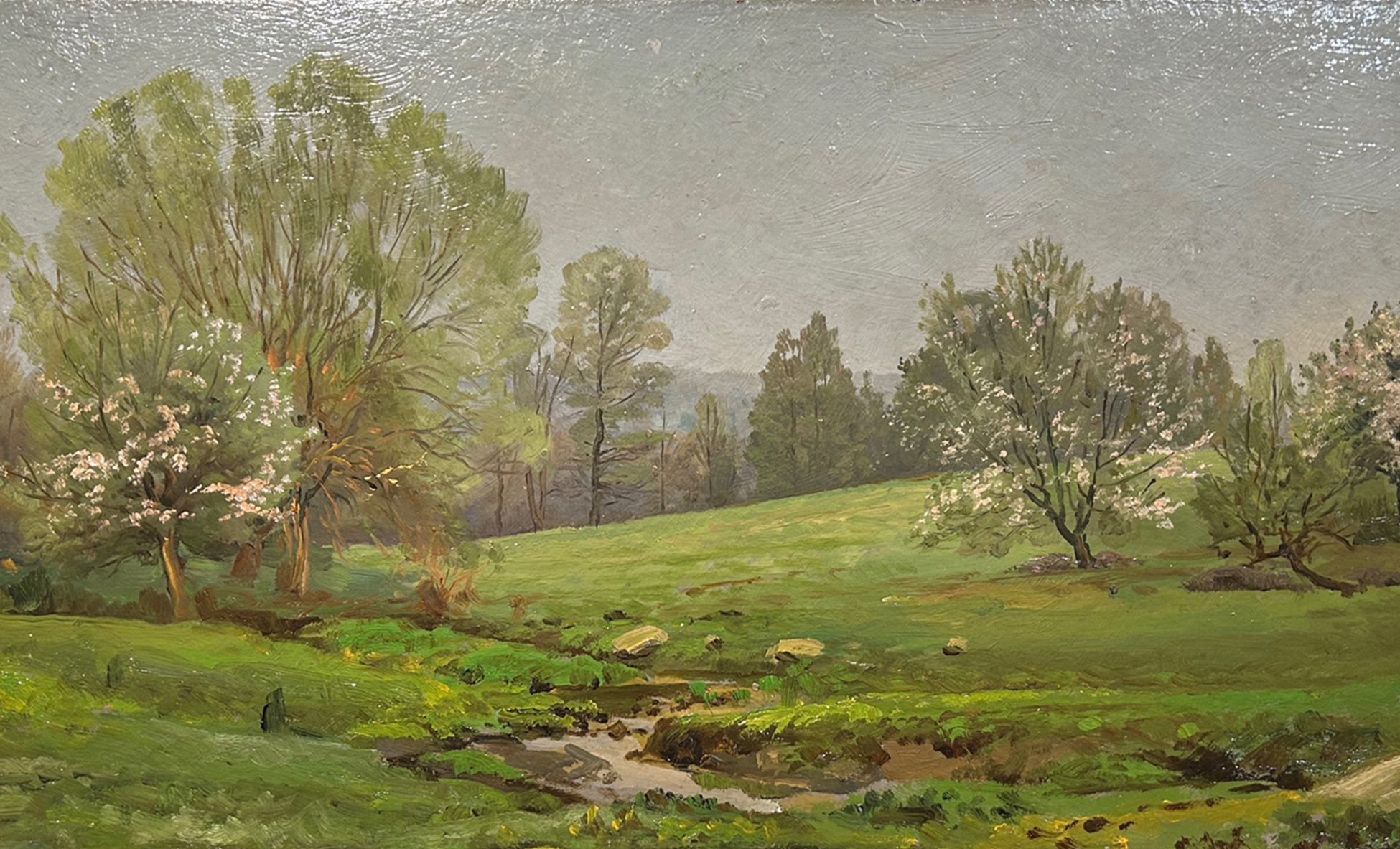 William Trost Richards, Orchard in Spring painting